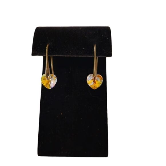 BMNY Allure Crystalized Swarovski Elements Heart Dangle Earrings - Picture 8 of 9